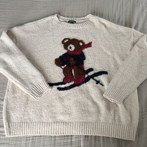 Wild Fable Cream Sweater with Bear Design